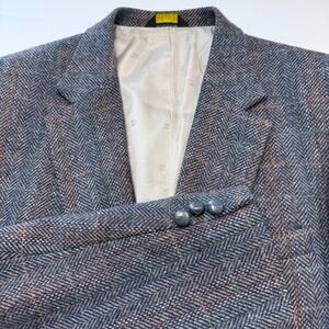 Vintage Austin Manor Sport Coat Blazer Suit Jacket Mens 44L Gray 100% Wool Tweed
